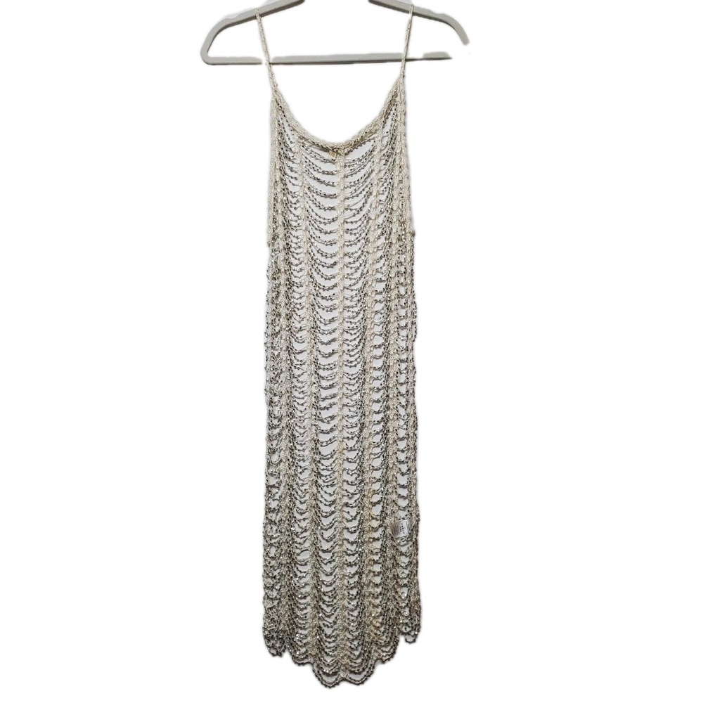 Crochet Cover Up Dress Beach Tunic‎ Swimsuit White Sleeveless Resort Wear - Picture 16 of 16